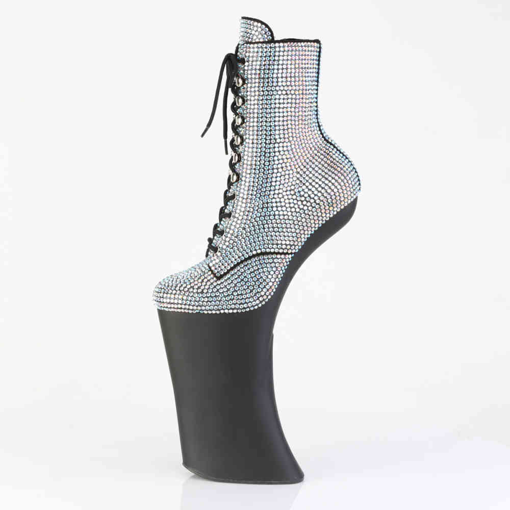 Pleaser - FORBIDDEN-1020RS Plateau Laarzen, Paaldans schoenen - Zilverkleurig